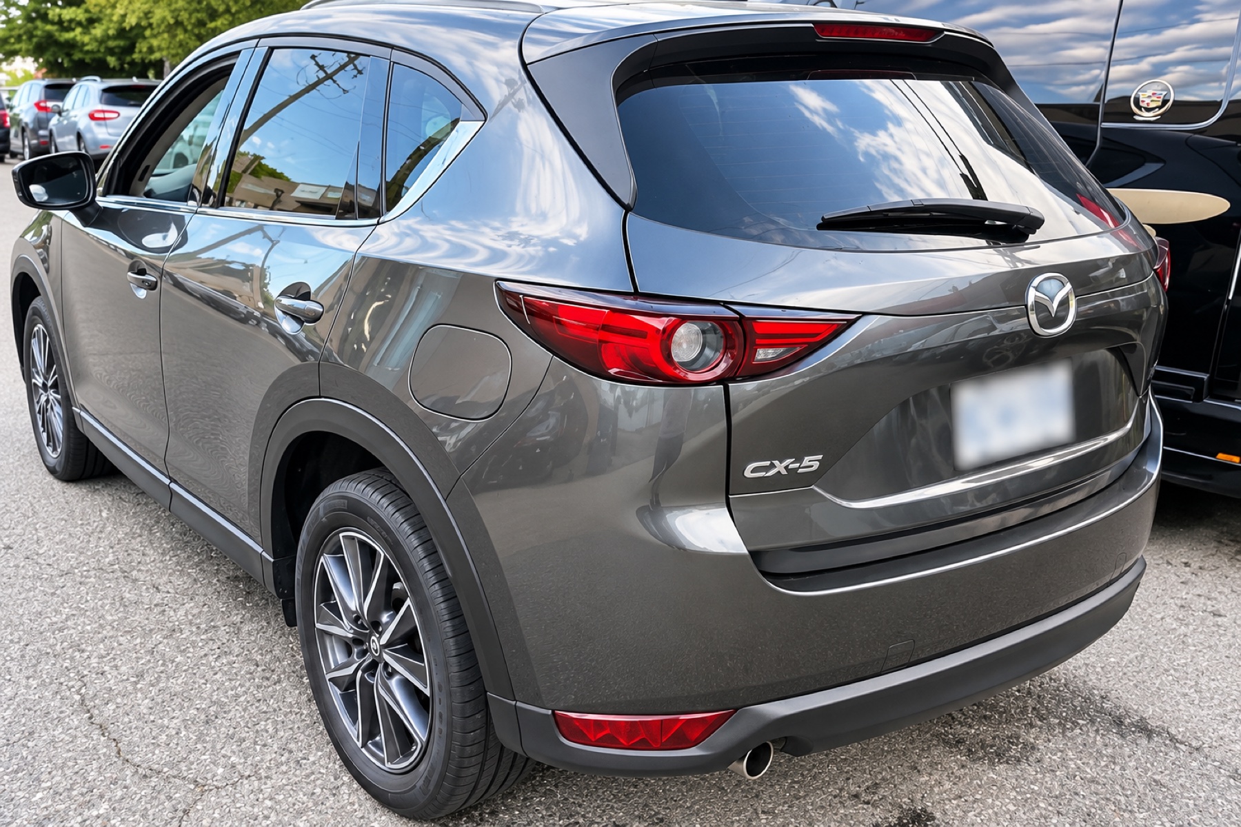 Mazda CX-5 after completed left rear collision repair at Advanced Autoworks